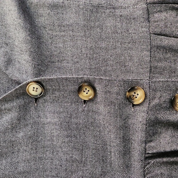 MNG Mango Grey Herringbone Midi Dress Pockets SMALL US 4 - Picture 6 of 6